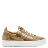 Giuseppe Zanotti Gail Snakeskin-effect Sneakers In Beige