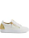 Giuseppe Zanotti Gail Glitter-panel Zip-detail Sneakers In White