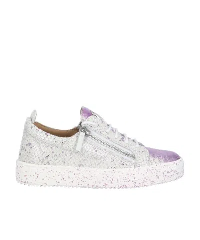 Giuseppe Zanotti Gail Silver Sneakers In White