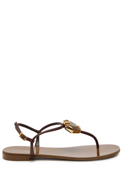 Giuseppe Zanotti Ganass 10 Jewel-embellished Leather Sandals In Multi