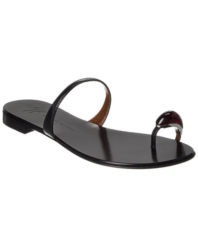 Giuseppe Zanotti Ganass Leather Sandal In Black