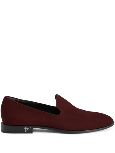 Giuseppe Zanotti Gatien Suede Loafers In Red