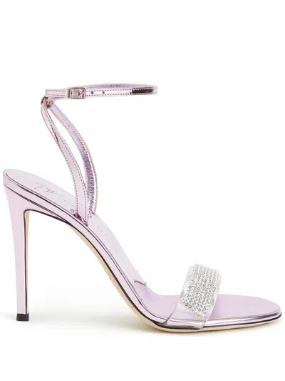 Giuseppe Zanotti Gem-detail High-heeled Sandals In Pink