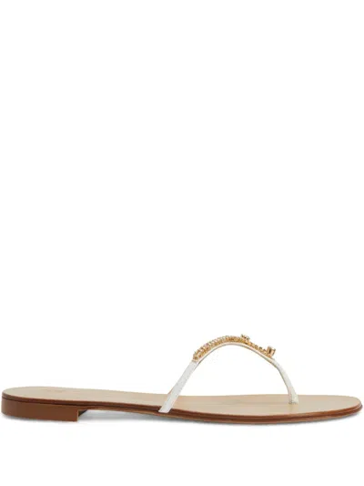 Giuseppe Zanotti Gentille Slides In White