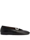 Giuseppe Zanotti Georgia Buckle Ballerina Shoes In 黑色