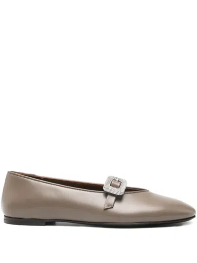 Giuseppe Zanotti Georgia Buckle Ballet Flats In Brown