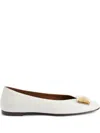 Giuseppe Zanotti Georgia Stone Ballet Flats In White