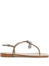 Giuseppe Zanotti Glenda Crystal-embellished Flat Sandals In Gold