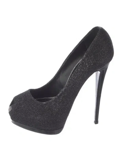 Pre-owned Giuseppe Zanotti Glitter Accents Pumps In Black
