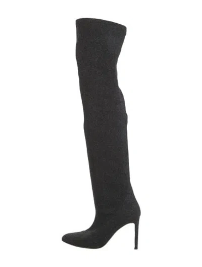 Pre-owned Giuseppe Zanotti Glitter Accents Sock Boots In Black