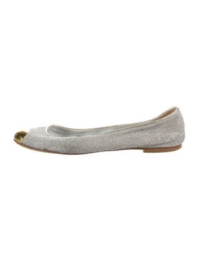 Pre-owned Giuseppe Zanotti Glitter Ballet Flats In Gray
