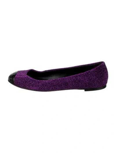 Pre-owned Giuseppe Zanotti Glitter Ballet Flats In Purple