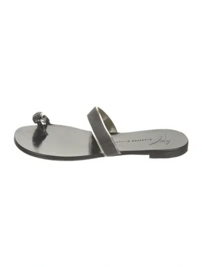 Pre-owned Giuseppe Zanotti Glitter Crystal Embellishments In White