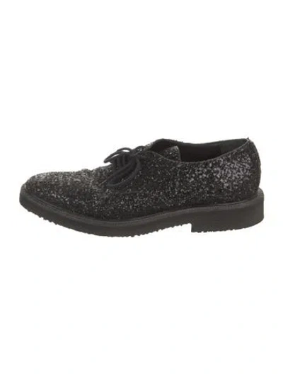 Pre-owned Giuseppe Zanotti Glitter Derby Shoes In Black