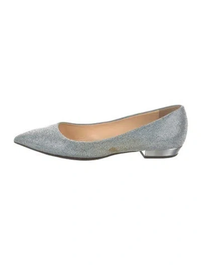 Pre-owned Giuseppe Zanotti Glitter Flats In Blue