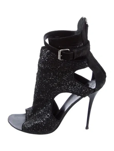 Pre-owned Giuseppe Zanotti Glitter Gladiator Sandals In Black