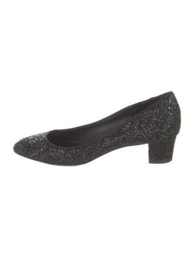 Pre-owned Giuseppe Zanotti Glitter Glitter Accents Pumps In Black
