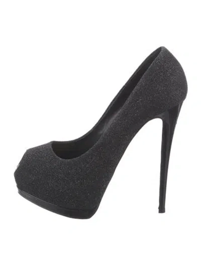 Pre-owned Giuseppe Zanotti Glitter Glitter Accents Pumps In Black