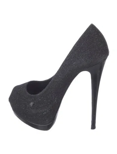 Pre-owned Giuseppe Zanotti Glitter Glitter Accents Pumps In Black