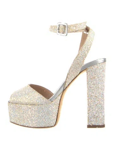 Pre-owned Giuseppe Zanotti Glitter Glitter Accents Sandals In Neutral