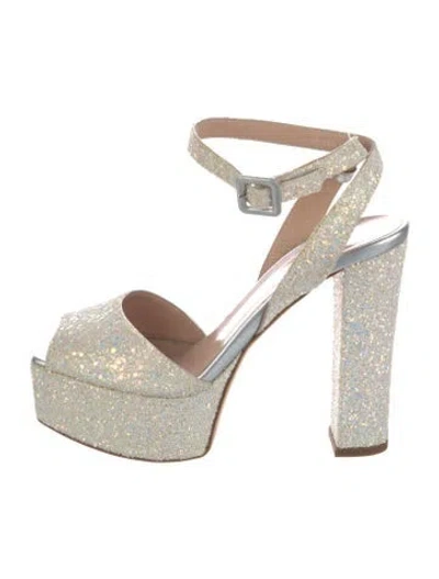 Pre-owned Giuseppe Zanotti Glitter Glitter Accents Slingback Pumps In Multi
