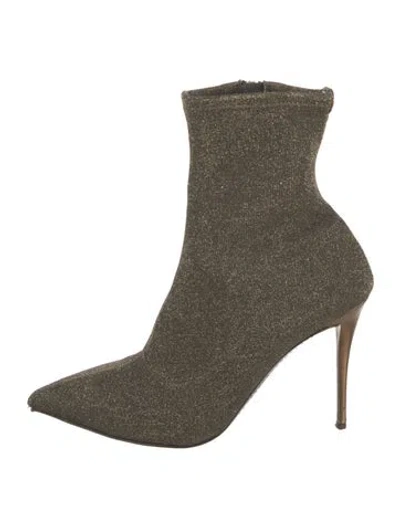 Pre-owned Giuseppe Zanotti Glitter Glitter Accents Sock Boots In Gold
