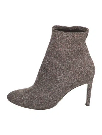 Pre-owned Giuseppe Zanotti Glitter Glitter Accents Sock Boots In Silver