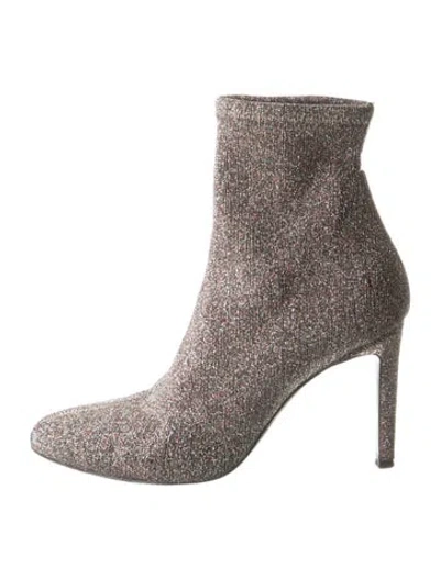 Pre-owned Giuseppe Zanotti Glitter Glitter Accents Sock Boots In Silver