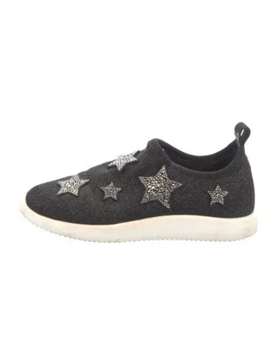 Pre-owned Giuseppe Zanotti Glitter Graphic Print Sneakers In Black