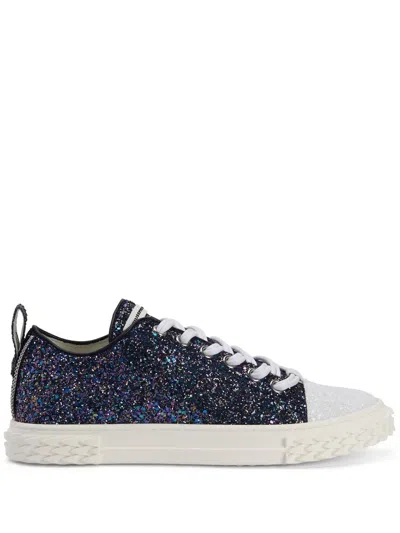 Giuseppe Zanotti Glitter Low-top Sneakers In Black