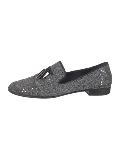 Pre-owned Giuseppe Zanotti Glitter Patterned Loafers In Gray