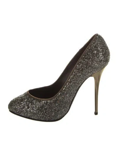 Pre-owned Giuseppe Zanotti Glitter Patterned Pumps In Black
