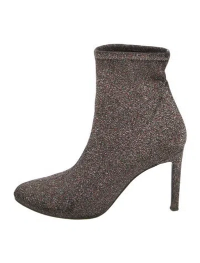 Pre-owned Giuseppe Zanotti Glitter Patterned Sock Boots In Silver