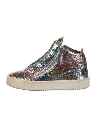 Pre-owned Giuseppe Zanotti Glitter Patterned Wedge Sneakers
