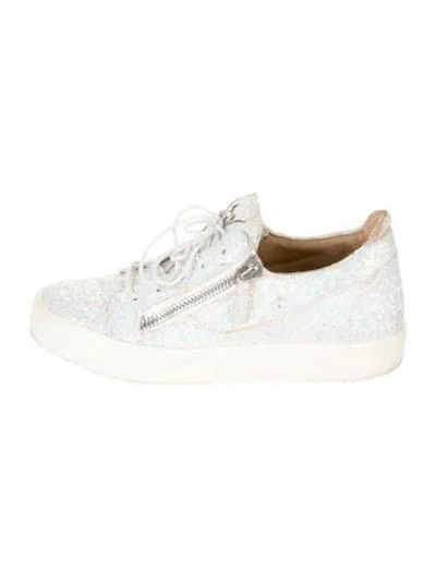 Pre-owned Giuseppe Zanotti Glitter Printed Sneakers In White