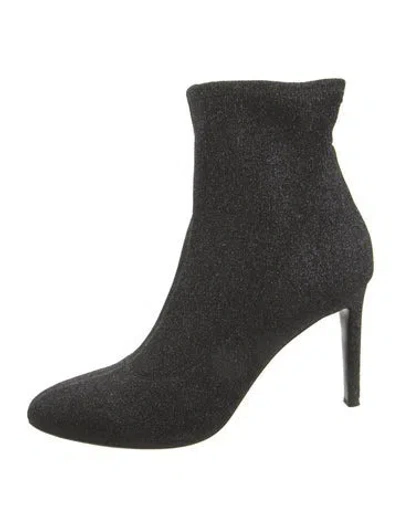 Pre-owned Giuseppe Zanotti Glitter Printed Sock Boots In Black