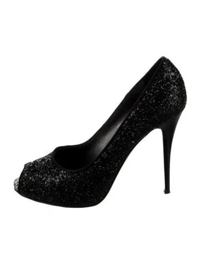 Pre-owned Giuseppe Zanotti Glitter Pumps In Black