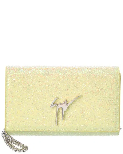 Giuseppe Zanotti Glitter Shoulder Bag In Yellow