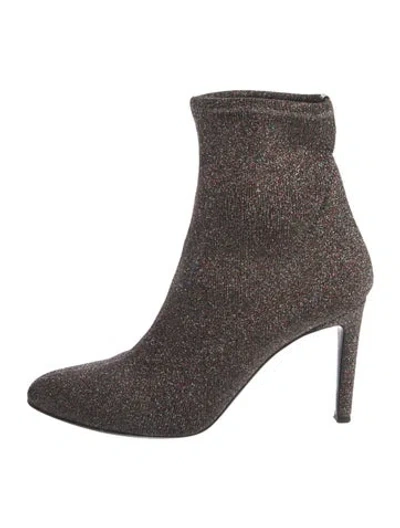 Pre-owned Giuseppe Zanotti Glitter Sock Boots In Silver