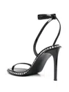 Giuseppe Zanotti Glossy High-heeled Sandals With Embellished Sole In Gray