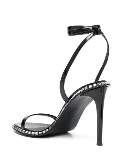 Giuseppe Zanotti Glossy High-heeled Sandals With Embellished Sole In Gray