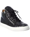 GIUSEPPE ZANOTTI GIUSEPPE ZANOTTI GOING CROC-EMBOSSED LEATHER SNEAKER