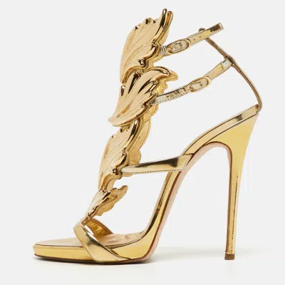 Pre-owned Giuseppe Zanotti Gold Leather Cruel Sandals Size 39