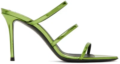 Giuseppe Zanotti Green Metallic Heeled Sandals In Ramarro