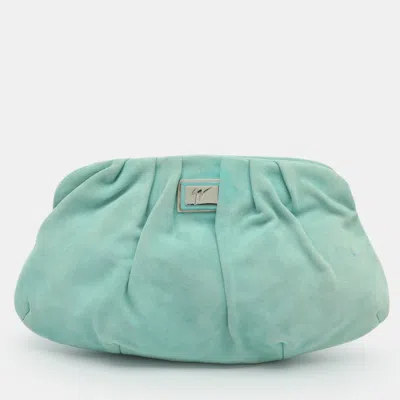 Pre-owned Giuseppe Zanotti Green Suede Clutch
