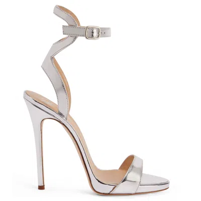 Giuseppe Zanotti Gwyneth Open-toe Leather Sandals In Silver