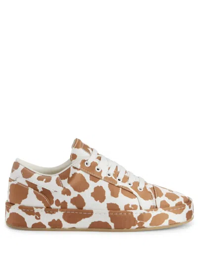 Giuseppe Zanotti Gz-city Cow-print Sneakers In Brown
