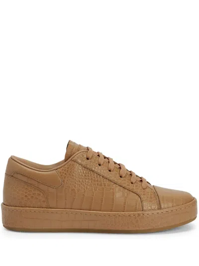 Giuseppe Zanotti Gz City Leather Sneakers In 褐色