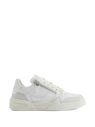 Giuseppe Zanotti Gz-ghost Crocodile Print Side Zips Sneakers In White
