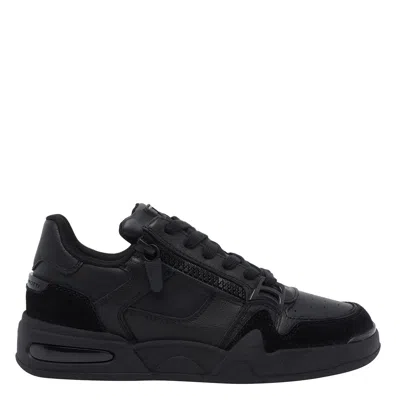 Giuseppe Zanotti Gz-ghost Sneakers In Black Suede And Leather In Multi